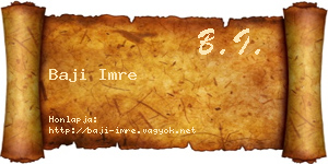 Baji Imre névjegykártya
